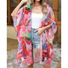 image:imageWomens Kimono Swimsuit Coverups Summer Beach Casual Loose Cardigans for Swimwear 2026Pink Colorful Leaves