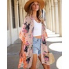 image:imageWomens Kimono Swimsuit Coverups Summer Beach Casual Loose Cardigans for Swimwear 2026Pink Flower