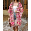 image:imageWomens Kimono Swimsuit Coverups Summer Beach Casual Loose Cardigans for Swimwear 2026Pink Yellow Print