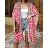 image:imageWomens Kimono Swimsuit Coverups Summer Beach Casual Loose Cardigans for Swimwear 2026Pink Yellow Print