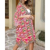 image:imageWomens Kimono Swimsuit Coverups Summer Beach Casual Loose Cardigans for Swimwear 2026Pink Yellow Print