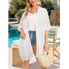 image:imageWomens Kimono Swimsuit Coverups Summer Beach Casual Loose Cardigans for Swimwear 2026Soild White