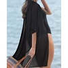 image:imageWomens Kimono Swimsuit Coverups Summer Beach Casual Loose Cardigans for Swimwear 2026Solid Black