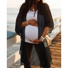 image:imageWomens Kimono Swimsuit Coverups Summer Beach Casual Loose Cardigans for Swimwear 2026Solid Black