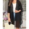 image:imageWomens Kimono Swimsuit Coverups Summer Beach Casual Loose Cardigans for Swimwear 2026Solid Black