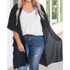 image:imageWomens Kimono Swimsuit Coverups Summer Beach Casual Loose Cardigans for Swimwear 2026Solid Black