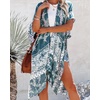 image:imageWomens Kimono Swimsuit Coverups Summer Beach Casual Loose Cardigans for Swimwear 2026Teal Paisley Print