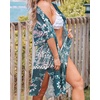 image:imageWomens Kimono Swimsuit Coverups Summer Beach Casual Loose Cardigans for Swimwear 2026Teal Paisley Print