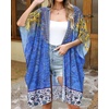 image:imageWomens Kimono Swimsuit Coverups Summer Beach Casual Loose Cardigans for Swimwear 2026White Blue Flower