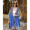 image:imageWomens Kimono Swimsuit Coverups Summer Beach Casual Loose Cardigans for Swimwear 2026White Blue Flower
