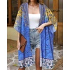 image:imageWomens Kimono Swimsuit Coverups Summer Beach Casual Loose Cardigans for Swimwear 2026White Blue Flower