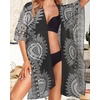 image:imageWomens Kimono Swimsuit Coverups Summer Beach Casual Loose Cardigans for Swimwear 2026White Circular Print Boho