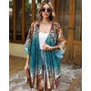 image:imageWomens Kimono Swimsuit Coverups Summer Beach Casual Loose Cardigans for Swimwear 2026Yellow Blue Leopard