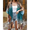 image:imageWomens Kimono Swimsuit Coverups Summer Beach Casual Loose Cardigans for Swimwear 2026Yellow Blue Leopard