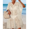 image:imageWomens Lace Bathing Suit Cover Up V Neck Beach Coverup Summer Swim Coverups Loose Bikini Beach Dress 2026Cream