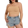 image:imageWomens Tube Tops Summer Bandeau Casual Crop Top Going Out Strapless Tank Basic Short Shirt3 Pieces Black white beige