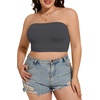 image:imageWomens Tube Tops Summer Bandeau Casual Crop Top Going Out Strapless Tank Basic Short Shirt3 Pieces Black white dark Gray