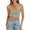 image:imageWomens Tube Tops Summer Bandeau Casual Crop Top Going Out Strapless Tank Basic Short Shirt3 Pieces Black white navy Green