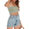 image:imageWomens Tube Tops Summer Bandeau Casual Crop Top Going Out Strapless Tank Basic Short Shirt3 Pieces Black white navy Green