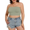 image:imageWomens Tube Tops Summer Bandeau Casual Crop Top Going Out Strapless Tank Basic Short Shirt3 Pieces Black white navy Green