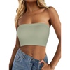image:imageTube Tops for Women Summer Crop Top Basic Casual Bandeau Going Out Strapless Short ShirtSolid Navy Green