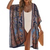Blue Orange Paisley Print
