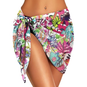 image:imageSwimsuit Coverups for Women Sarong Beach Bikini Wrap Sheer Short Skirt Chiffon Scarf for Swimwear 2026Pink Purple