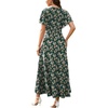 image:imageWEACZZY Women V Neck Ruffle Sleeve Maxi Dresses Split Elegant Slim Wrap Waist Wedding Guest Dress Elegant Casual Dresses 2026Green Gladiolus