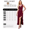 image:imageWEACZZY Women V Neck Sleeveless Sexy Maxi Dress Casual Hem Bodycon High Slit Cocktail Party Long Dresses 2026Wine Red