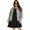 image:imageelescat Plus Size Summer Dresses for Women Casual Short Sleeve Pockets Loose Oversized T Shirt Sundress 2026A Black