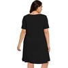 image:imageelescat Plus Size Summer Dresses for Women Casual Short Sleeve Pockets Loose Oversized T Shirt Sundress 2026A Black