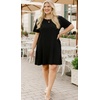image:imageelescat Plus Size Summer Dresses for Women Casual Short Sleeve Pockets Loose Oversized T Shirt Sundress 2026A Black