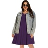 image:imageelescat Plus Size Summer Dresses for Women Casual Short Sleeve Pockets Loose Oversized T Shirt Sundress 2026A Deep Purple