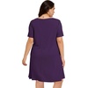 image:imageelescat Plus Size Summer Dresses for Women Casual Short Sleeve Pockets Loose Oversized T Shirt Sundress 2026A Deep Purple