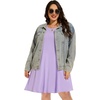 image:imageelescat Plus Size Summer Dresses for Women Casual Short Sleeve Pockets Loose Oversized T Shirt Sundress 2026A Light Purple