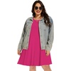 image:imageelescat Plus Size Summer Dresses for Women Casual Short Sleeve Pockets Loose Oversized T Shirt Sundress 2026A Rose Red