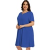 image:imageelescat Plus Size Summer Dresses for Women Casual Short Sleeve Pockets Loose Oversized T Shirt Sundress 2026A Royal Blue