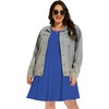 image:imageelescat Plus Size Summer Dresses for Women Casual Short Sleeve Pockets Loose Oversized T Shirt Sundress 2026A Royal Blue