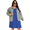 image:imageelescat Plus Size Summer Dresses for Women Casual Short Sleeve Pockets Loose Oversized T Shirt Sundress 2026A Royal Blue