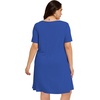 image:imageelescat Plus Size Summer Dresses for Women Casual Short Sleeve Pockets Loose Oversized T Shirt Sundress 2026A Royal Blue