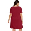 image:imageelescat Plus Size Summer Dresses for Women Casual Short Sleeve Pockets Loose Oversized T Shirt Sundress 2026A Wine Red