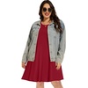 image:imageelescat Plus Size Summer Dresses for Women Casual Short Sleeve Pockets Loose Oversized T Shirt Sundress 2026A Wine Red