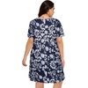 image:imageelescat Plus Size Summer Dresses for Women Casual Short Sleeve Pockets Loose Oversized T Shirt Sundress 2026Dark Blue Floral