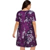 image:imageelescat Plus Size Summer Dresses for Women Casual Short Sleeve Pockets Loose Oversized T Shirt Sundress 2026Deep Purple Floral