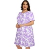 image:imageelescat Plus Size Summer Dresses for Women Casual Short Sleeve Pockets Loose Oversized T Shirt Sundress 2026Purple Floral