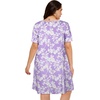 image:imageelescat Plus Size Summer Dresses for Women Casual Short Sleeve Pockets Loose Oversized T Shirt Sundress 2026Purple Floral