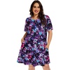 image:imageelescat Plus Size Summer Dresses for Women Casual Short Sleeve Pockets Loose Oversized T Shirt Sundress 2026Rose Red Floral
