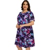 image:imageelescat Plus Size Summer Dresses for Women Casual Short Sleeve Pockets Loose Oversized T Shirt Sundress 2026Rose Red Floral