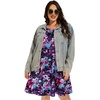image:imageelescat Plus Size Summer Dresses for Women Casual Short Sleeve Pockets Loose Oversized T Shirt Sundress 2026Rose Red Floral