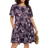 image:imageelescat Plus Size Summer Dresses for Women Casual Short Sleeve Pockets Loose Oversized T Shirt Sundress 2026Purple Butterflies